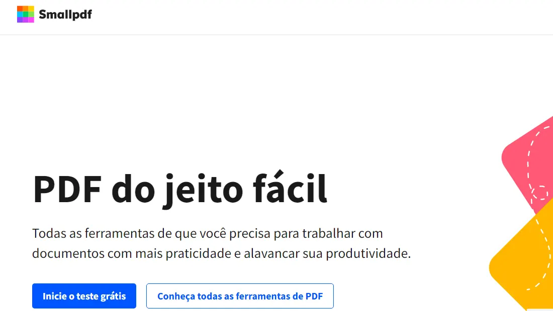 O Smallpdf possui uma interface simples