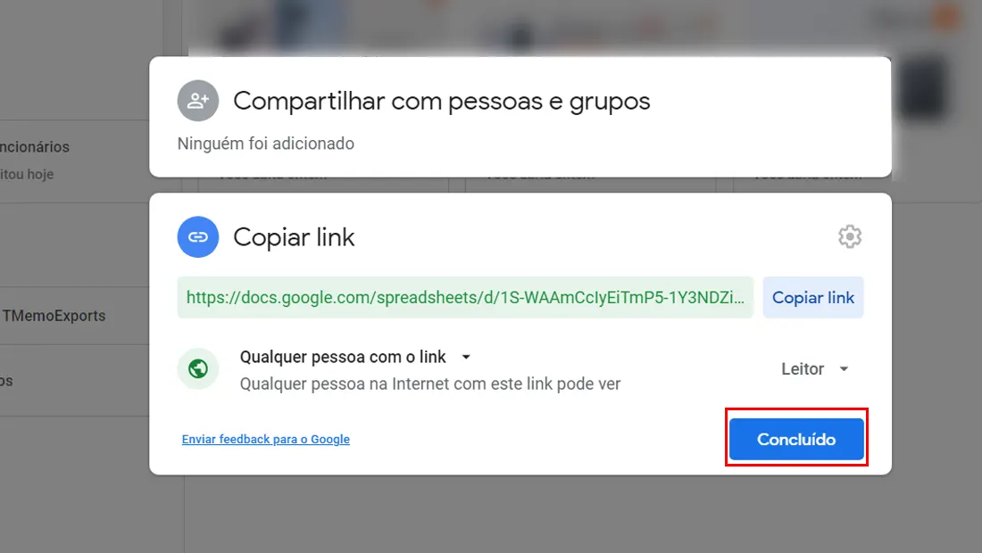 Para finalizar vá em Concluido