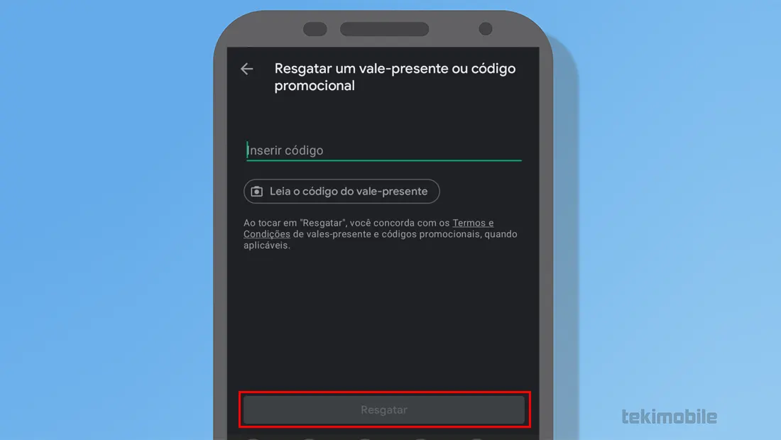 Por fim toque em Resgatar