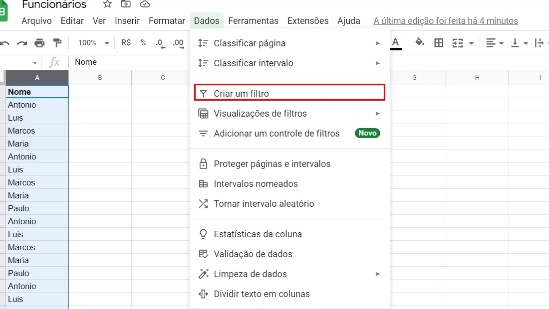 Por fim vá em Criar um filtro