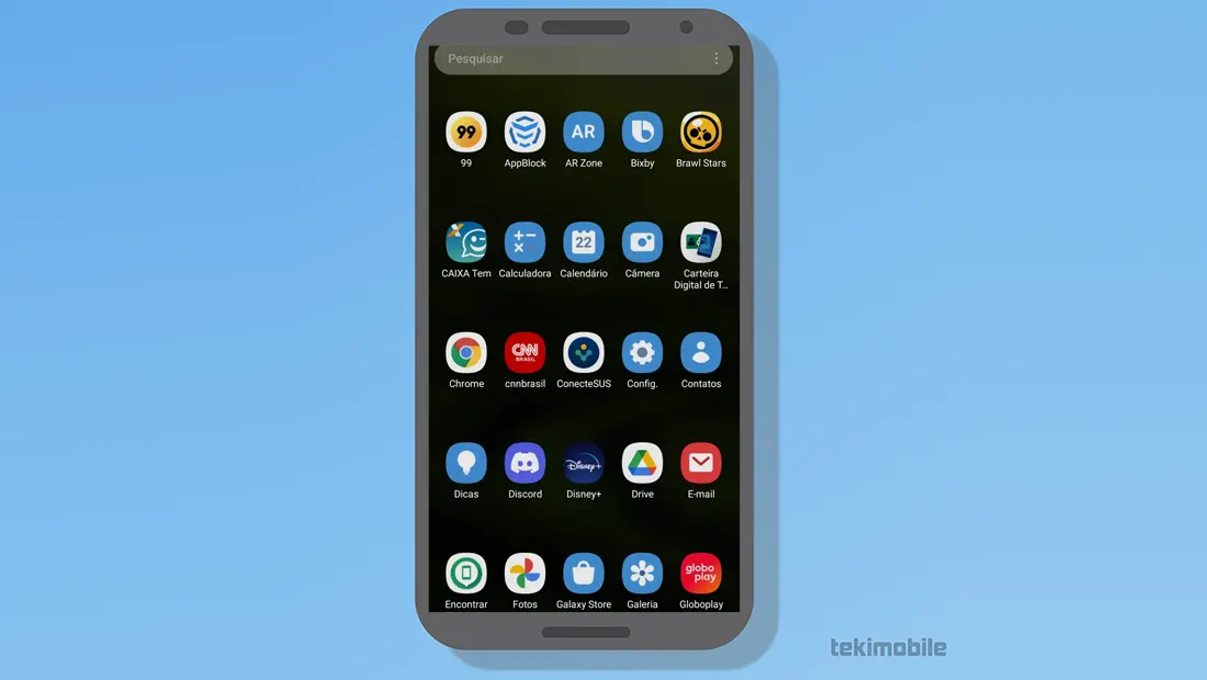 Procure o aplicativo no seu celular