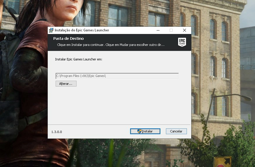 Selecione a pasta de destino e clique em Instalar - Como baixar Epic Games