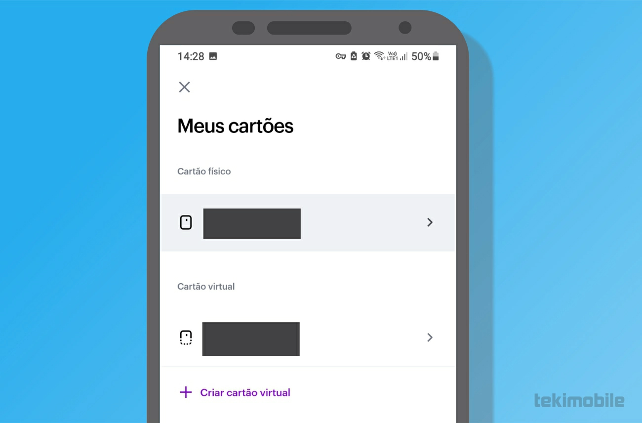 Selecione seu cartão que deseja bloquear- Como bloquear o cartão Nubank em caso de roubo ou perda