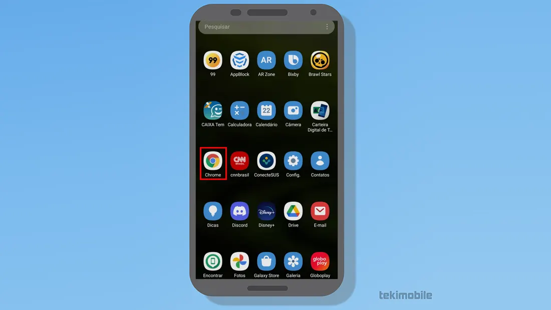 Toque e selecione o app