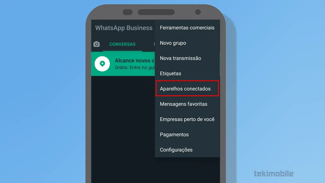 Toque em Aparelhos conectados para fazer a conexão