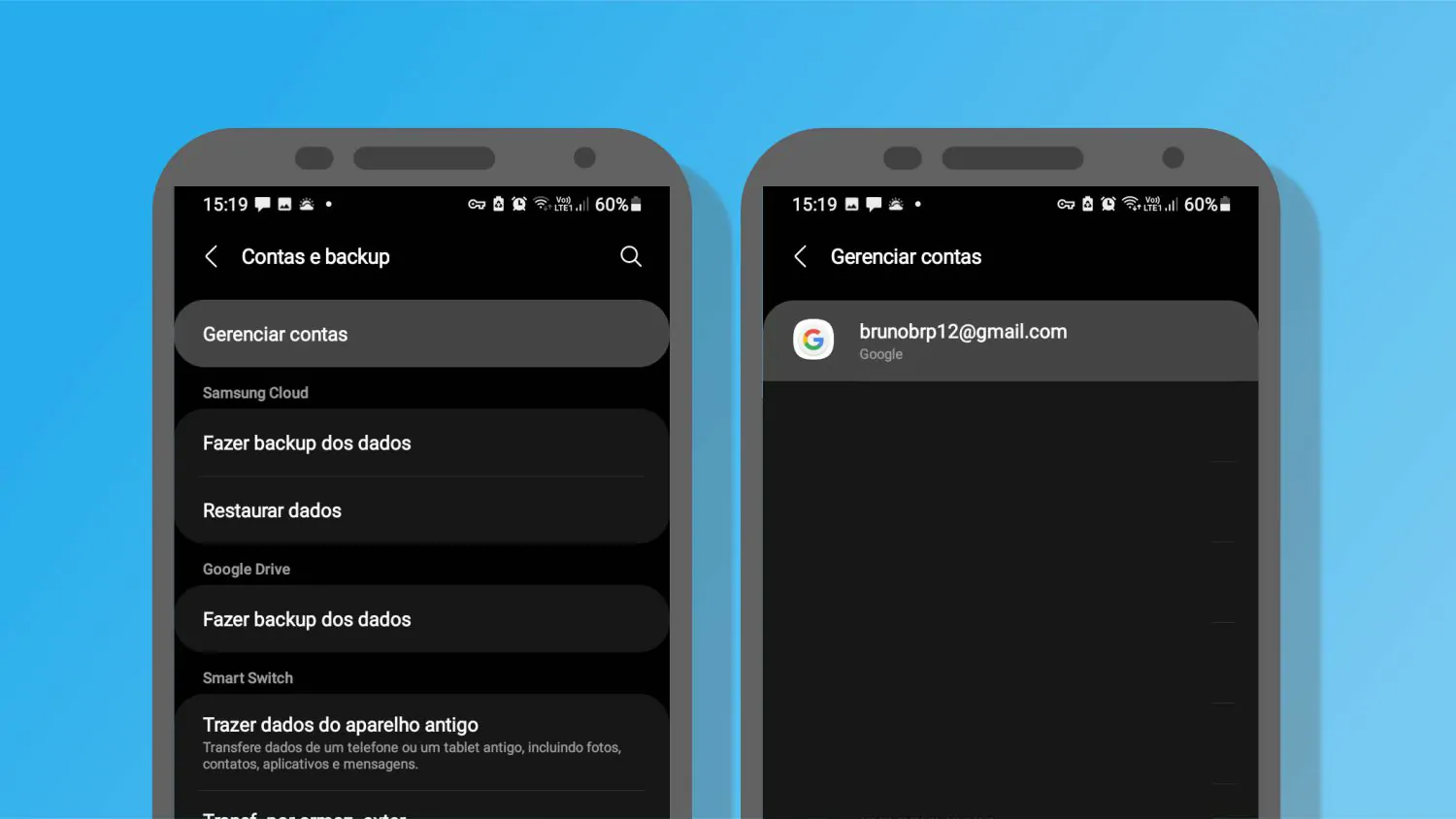 Toque em Gerenciar contas e selecione a conta que deseja remover - Como excluir grupo familiar do Google Family