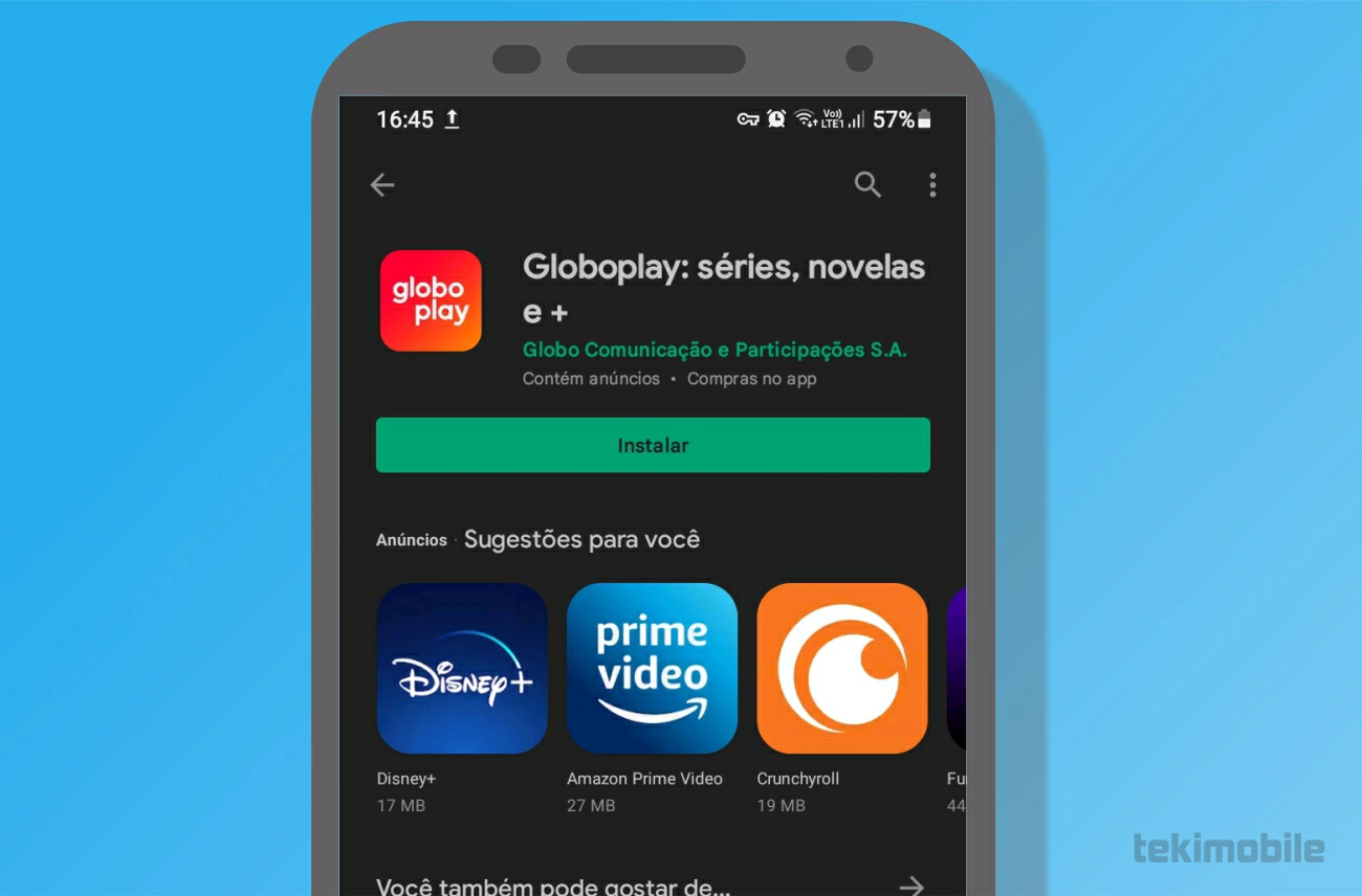 Toque em Instalar - Como assistir Globoplay de graça