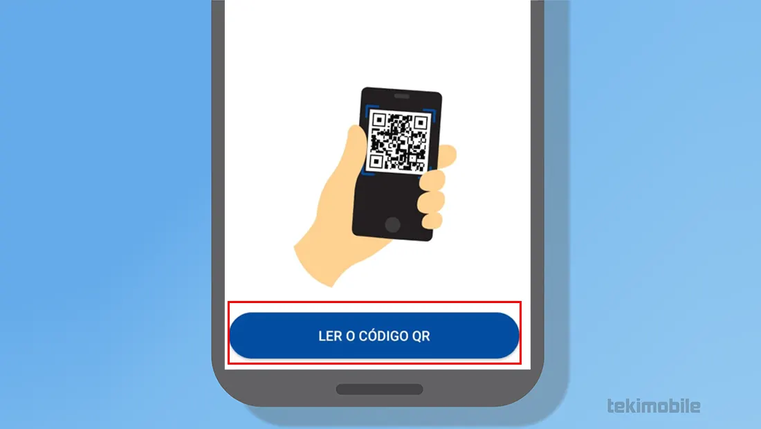 Toque em Ler o código QR e mire seu celular no código no verso do RG