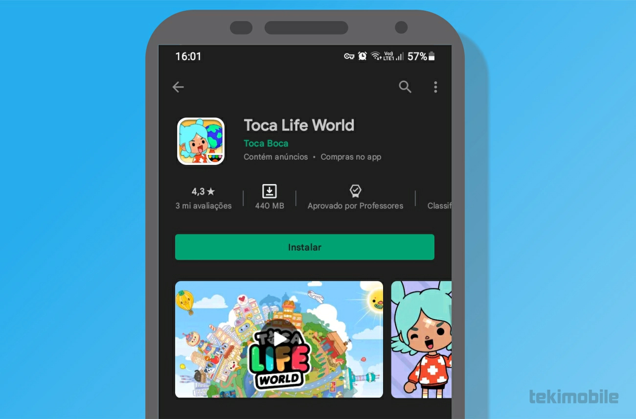 Toque em instalar - Como jogar Toca Life World
