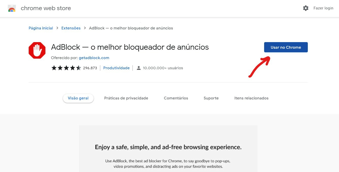 Toque em usar no Chrome - Como instalar o Google Chrome