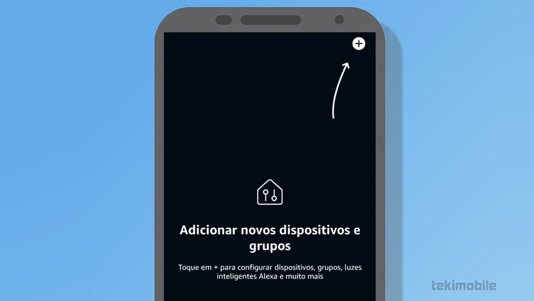 Toque no ícone de mais para adicionar o dispositivo na configuração