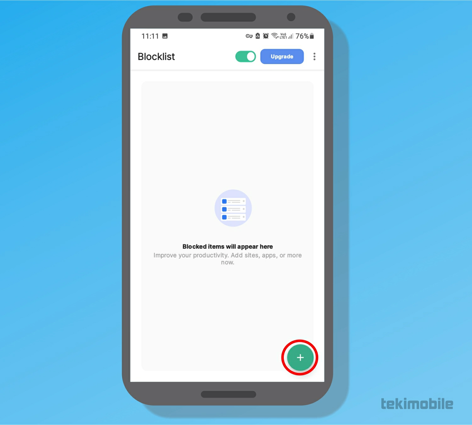 Toque no mais para adicionar sites - Como bloquear sites no Google Chrome