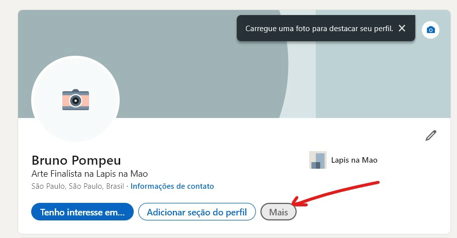 Toque sobre a opção Mais - Como bloquear alguém no LinkedIn Toque sobre a opção Mais - Como bloquear alguém no LinkedIn