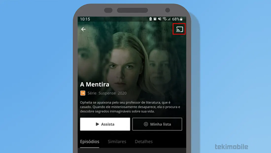 Toque sobre o ícone para compartilhar o conteúdo