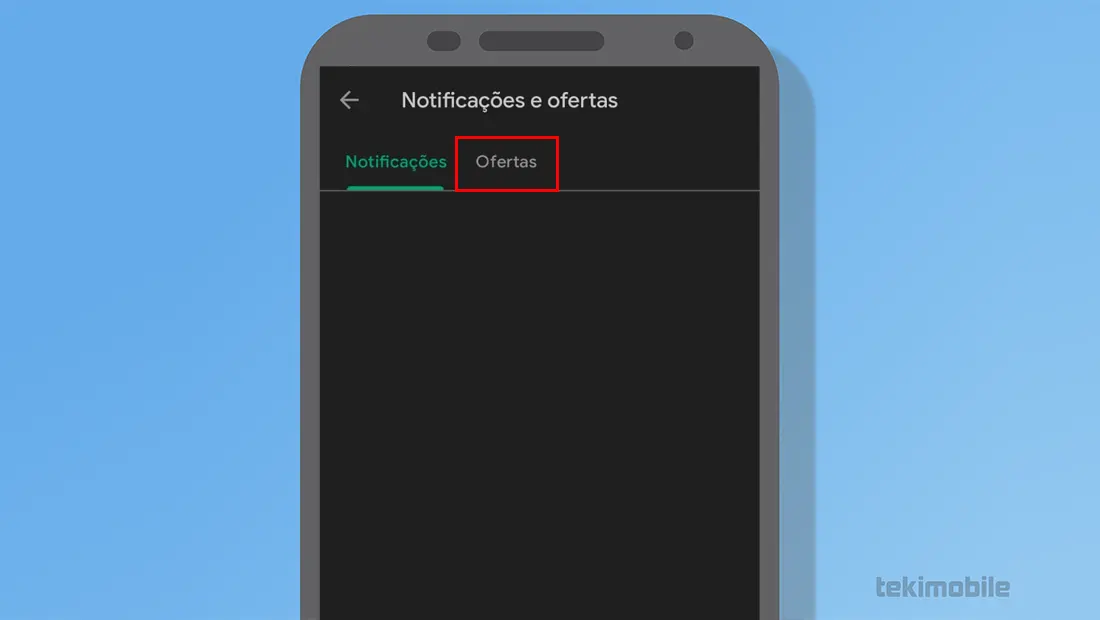 Vá em Ofertas na aba