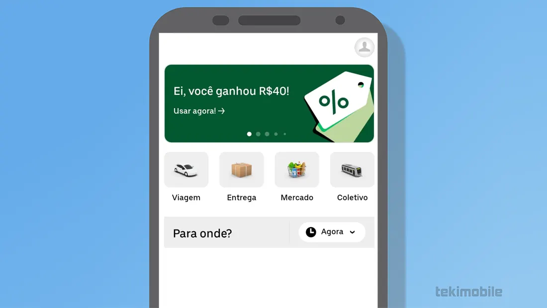 Vá no aplicativo do Uber já instalado