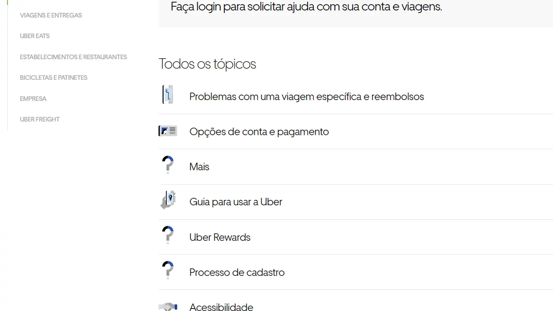 Veja qual tópico se enquadre no seu problema