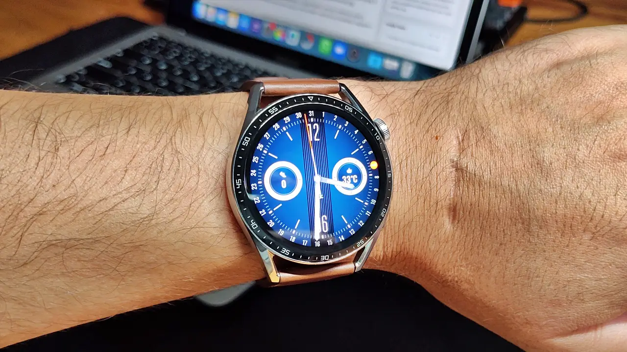 Mostrador azul do Huawei GT 3