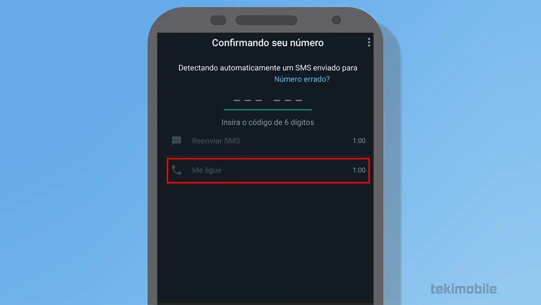 A funcionalidade Me ligue é a última opção exibida