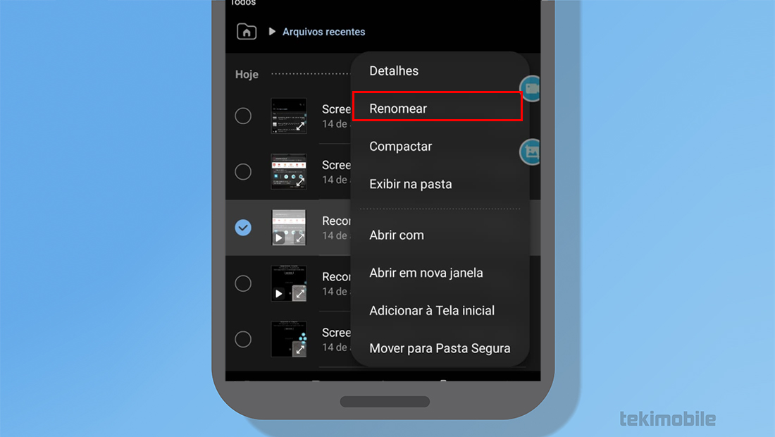 A opção pode ser diferente dependendo do celular Android