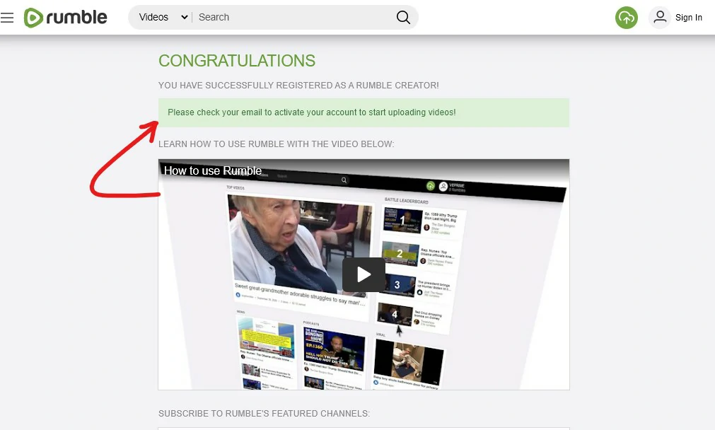 Acesse o seu email - Como criar conta no Rumble