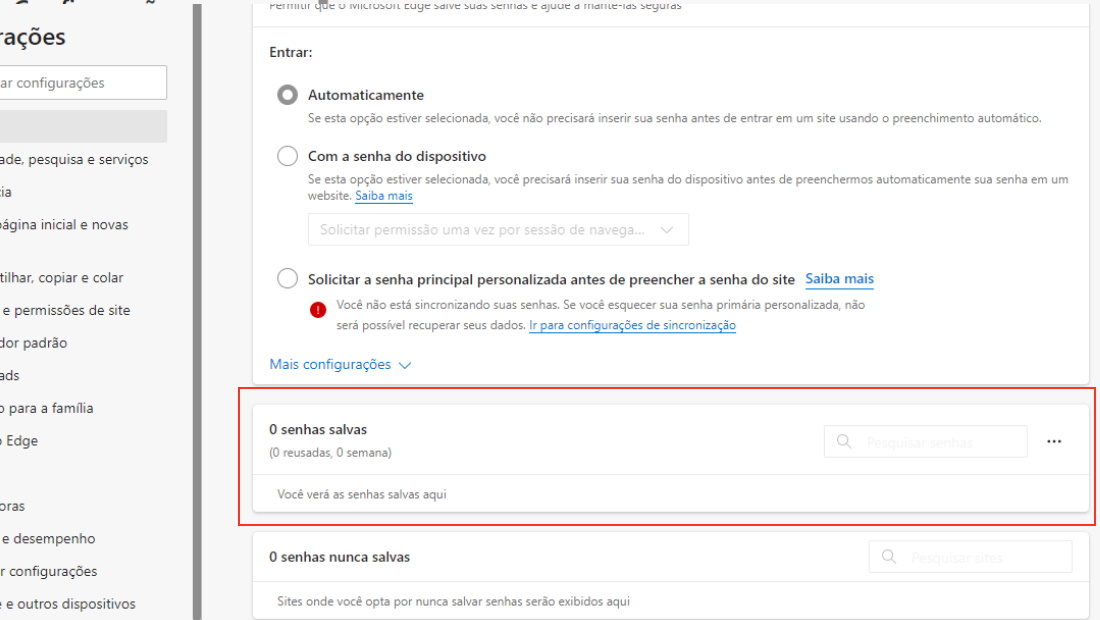 Aprenda como ver senhas salvas no Microsoft Edge