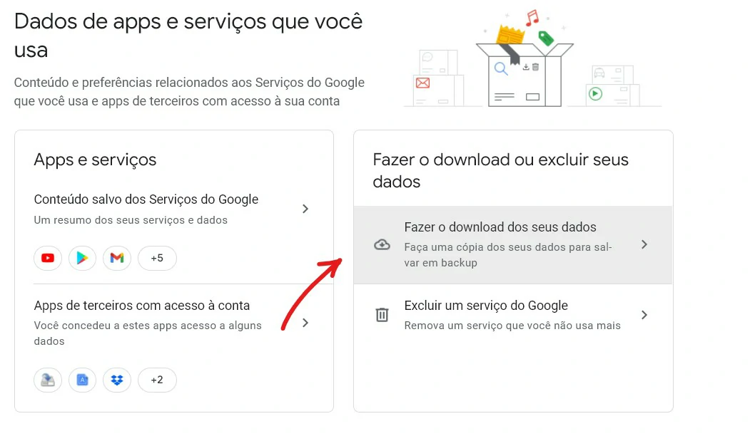 Clique em Fazer o Download - Como baixar e-mails do Gmail para o PC