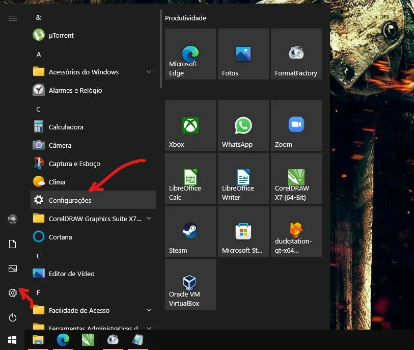 Clique em configurações - como desinstalar microsoft edge
