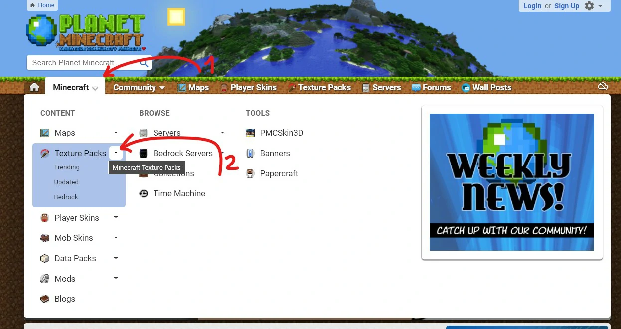 Clique no Minecraft do menu - Como colocar textura no Minecraft