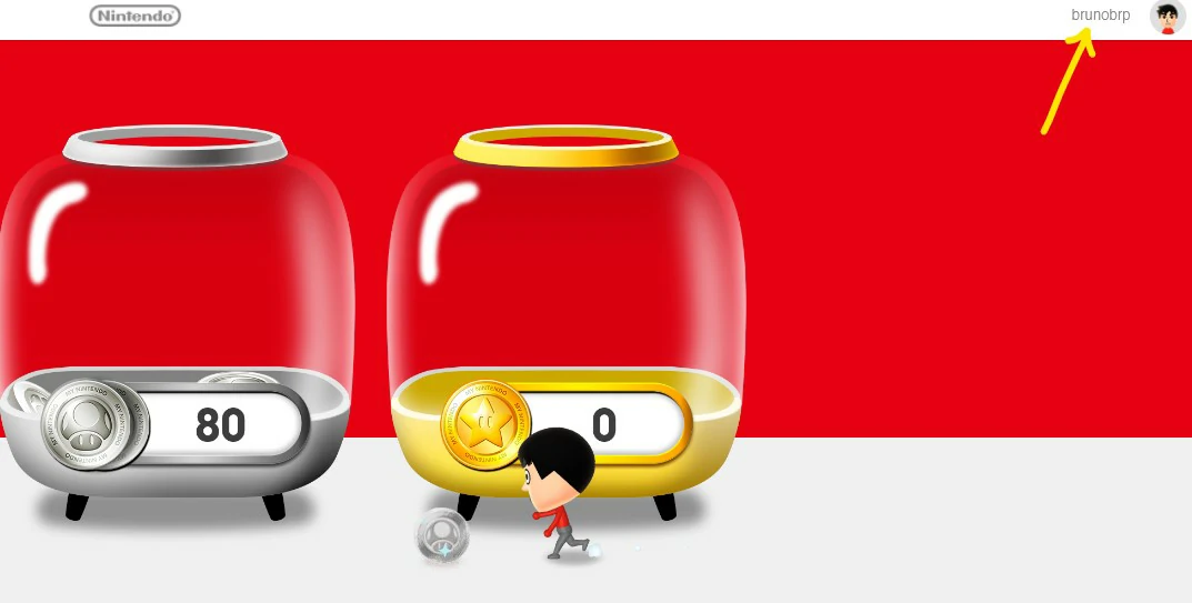 Clique sobre seu perfil - Como comprar jogos nintendo switch