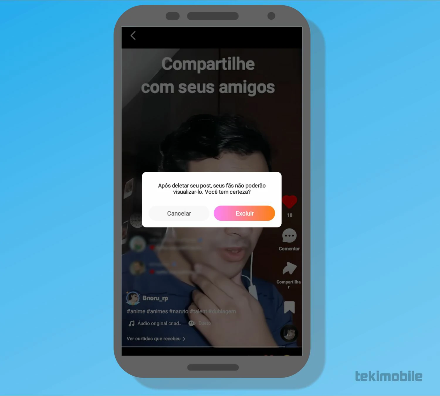 Confirme a exclusão do vídeo - Como apagar vídeo do Kwai