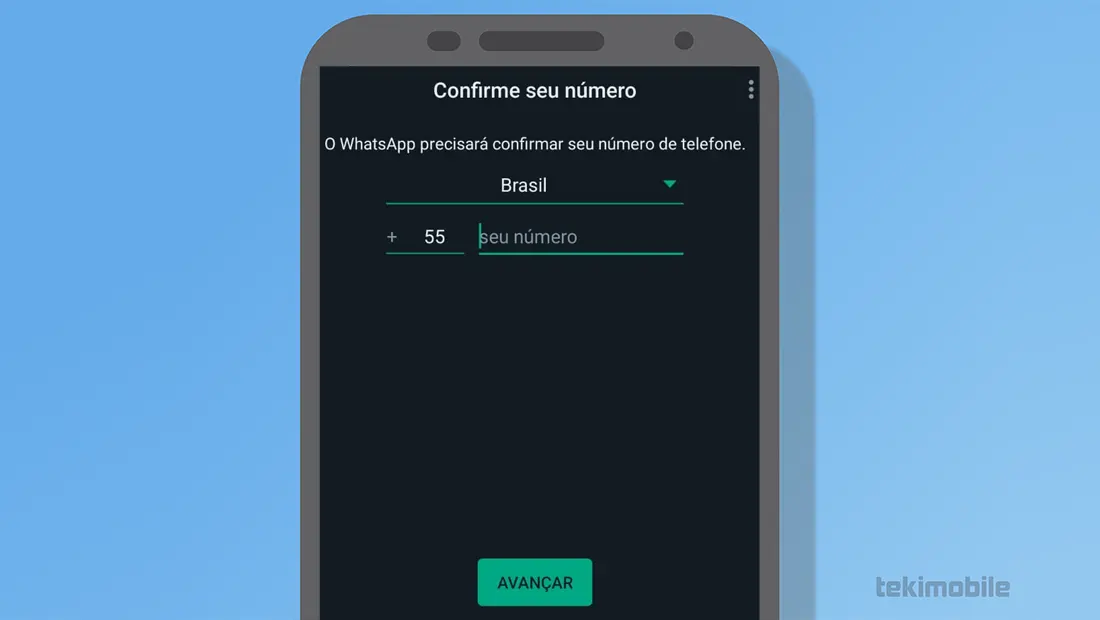 Digite o número fixo e vá em Avançar