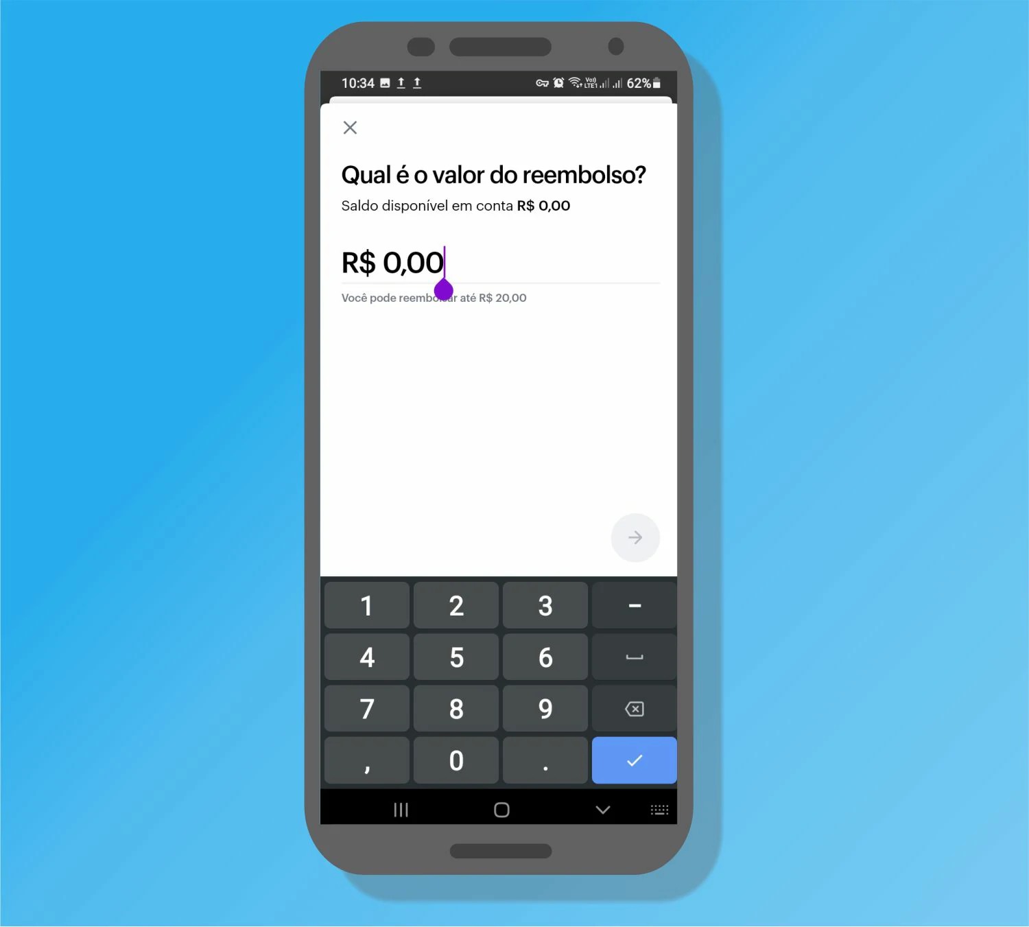 Digite o valor - Como cancelar Pix no Nubank