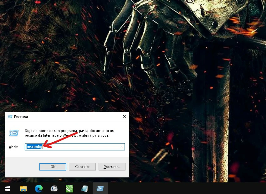 Escreva msconfig - Como ativar núcleos do processador no PC