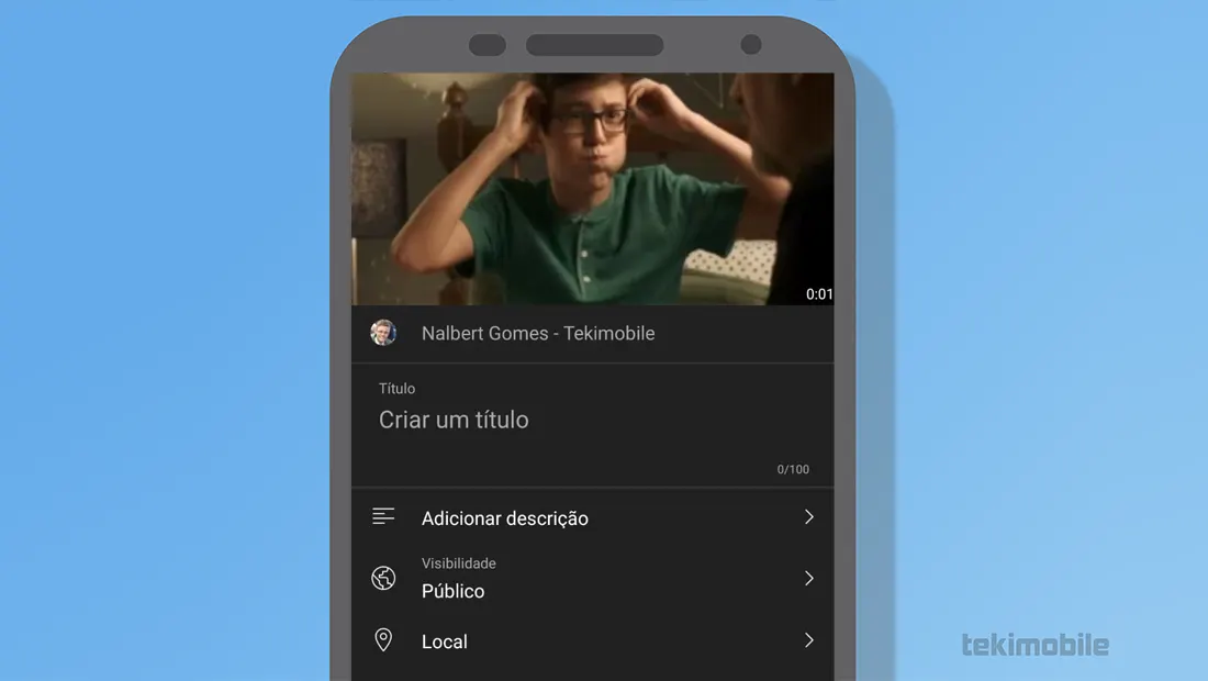 Insira os dados sobre o vídeo