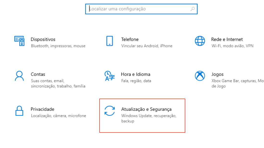 No menu ela é a última opção exibida