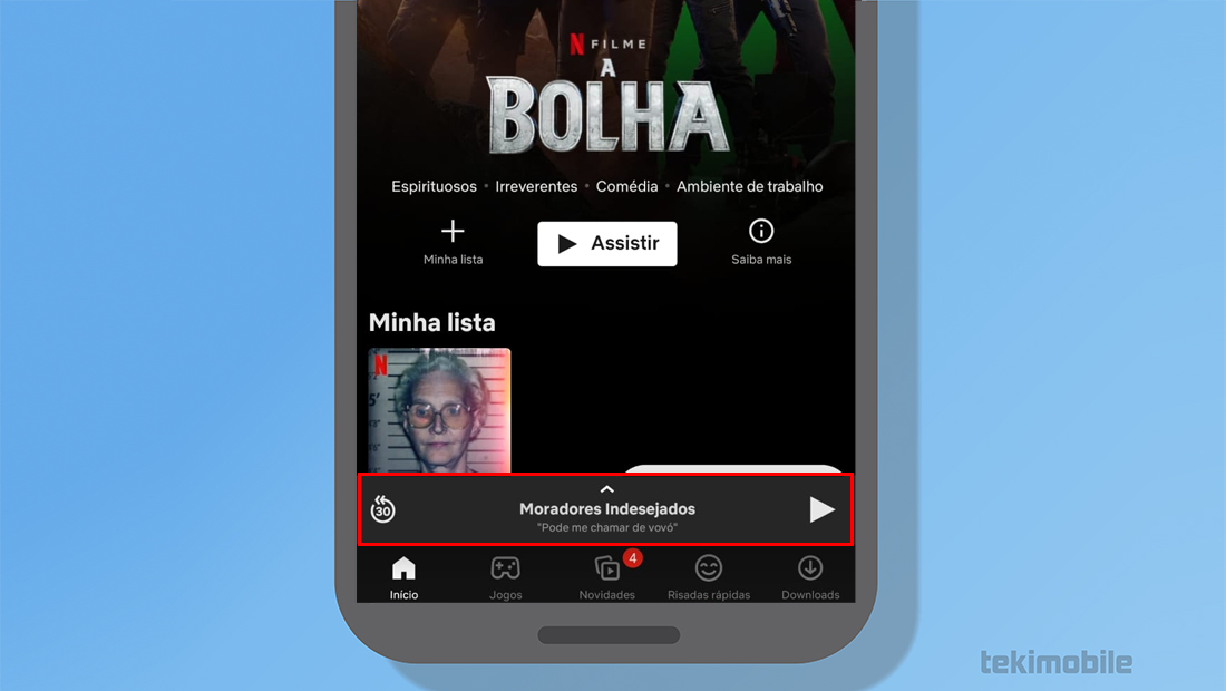 O aplicativo vai exibir o que esta sendo transmitido