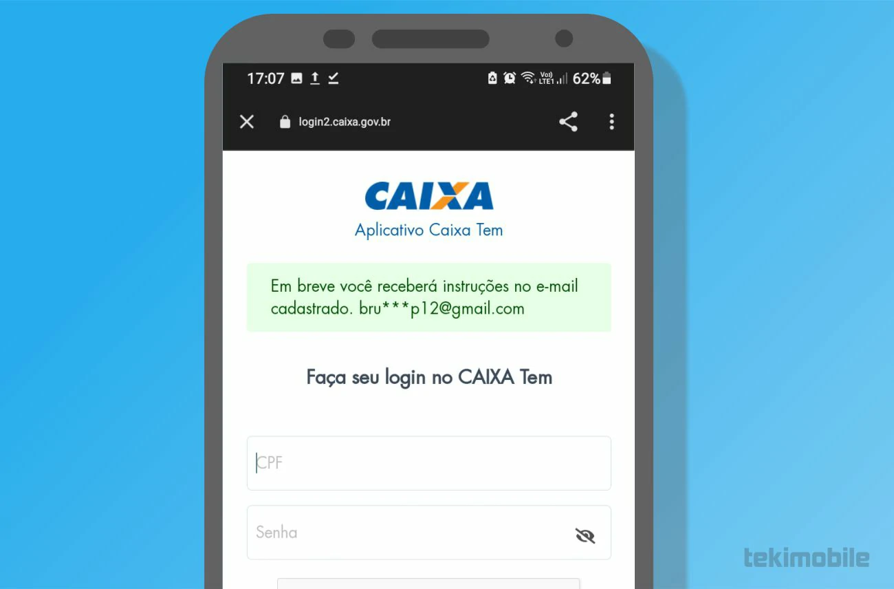 O app avisará que um email chegou no email cadastrado - Como alterar o email do Caixa Tem