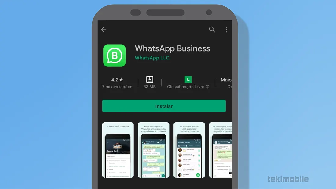 O processo funciona somente no WhatsApp Business