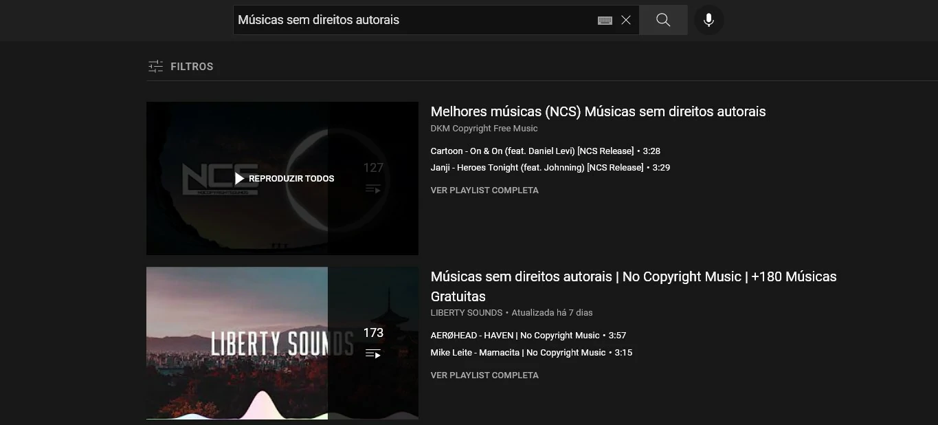 Procure pelo YouTube playlists para baixar no app, elas são facilmente identificadas por sua minituara diferente das demais e possui uma numeração no lado direito da miniatura - Como baixar playlist do YouTube