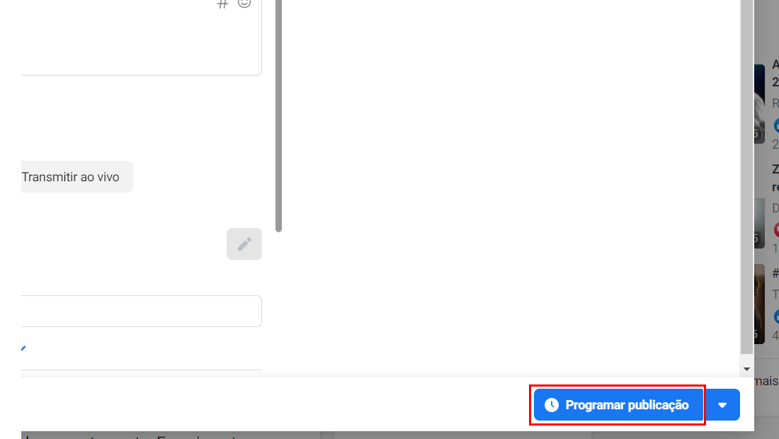 Por fim vá em Programar publicação