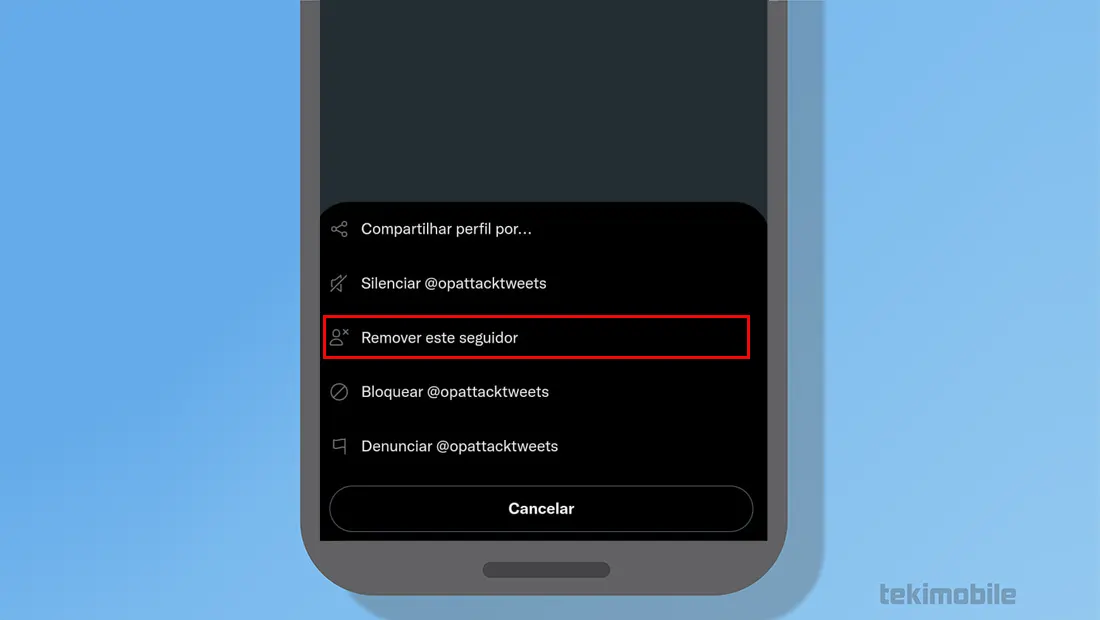 Por fim vá em Remover este seguidor