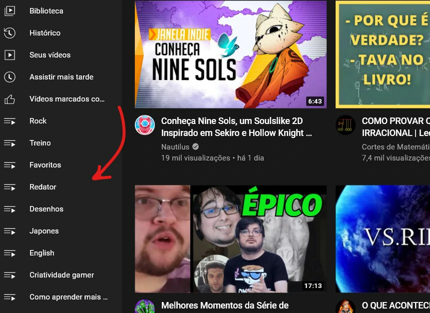 Selecione a playlist - Como deletar uma playlist do YouTube
