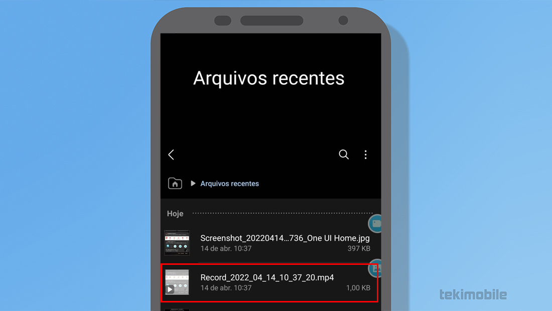 Selecione o arquivo para a mudança