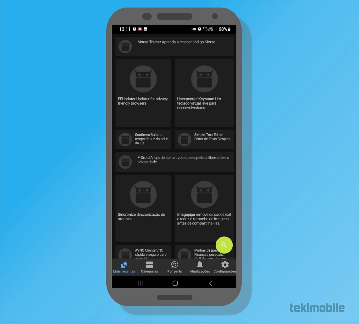 Tela de recomendados - O que é a F-Droid