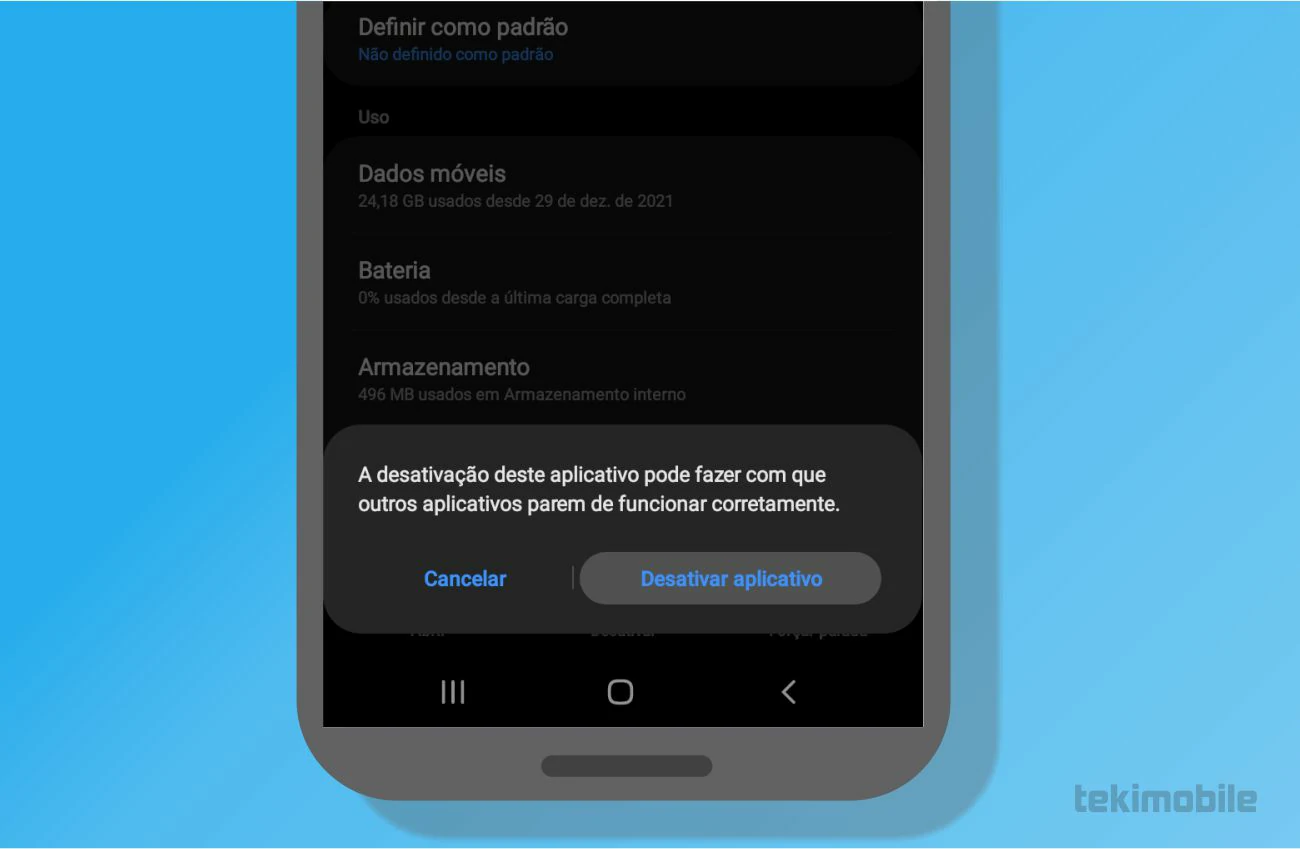 Toque em Desativar novamente - Como desabilitar compras na Google Play Store