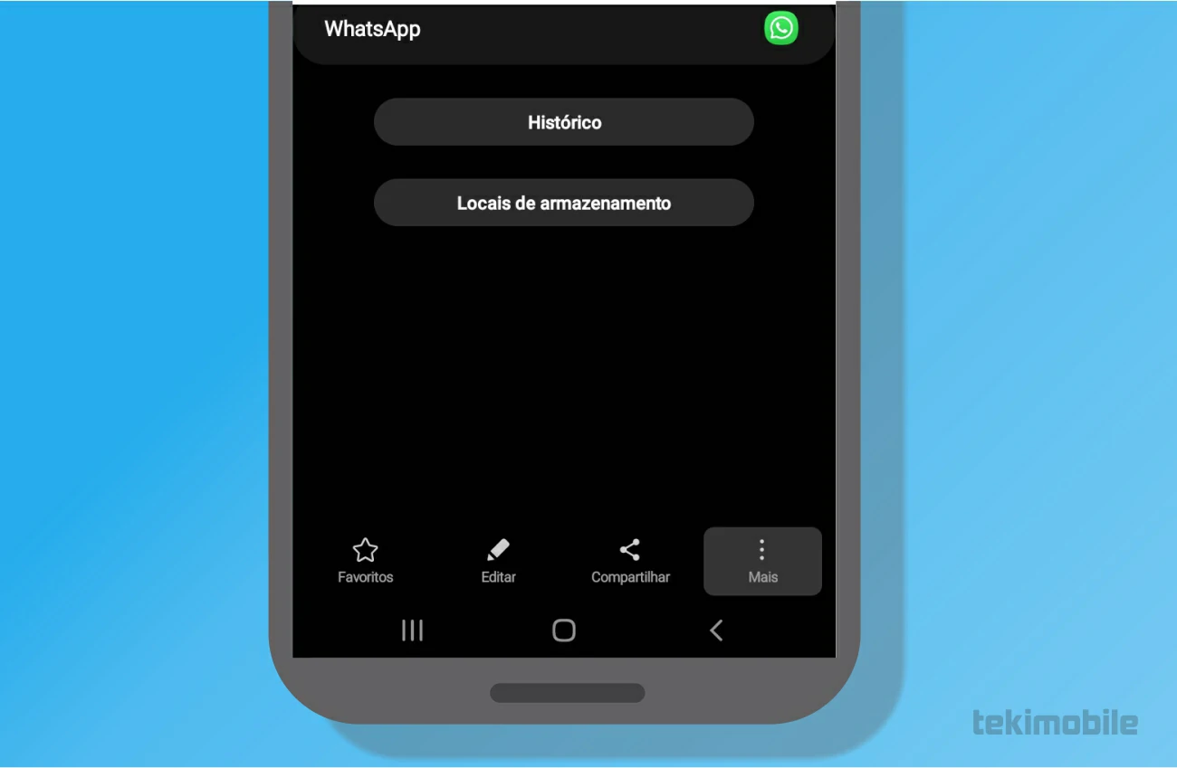 Toque em Mais - Como deletar contato do WhatsApp