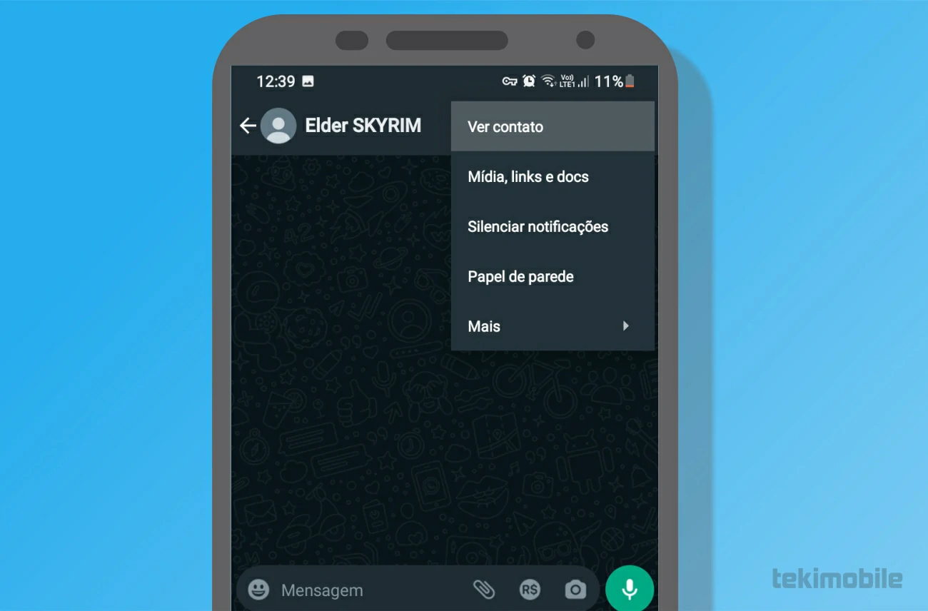 Toque em Ver - Como deletar contato do WhatsApp