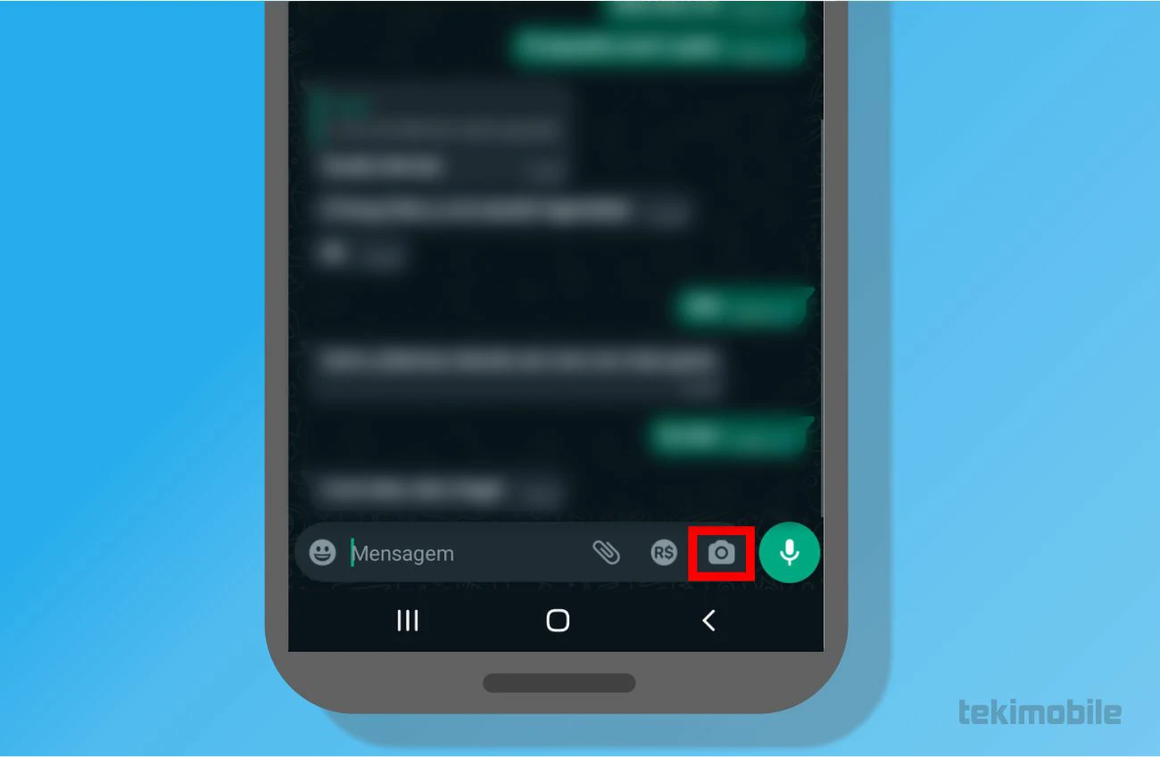 Toque sobre a camera no WhatsApp - Como fazer GIF