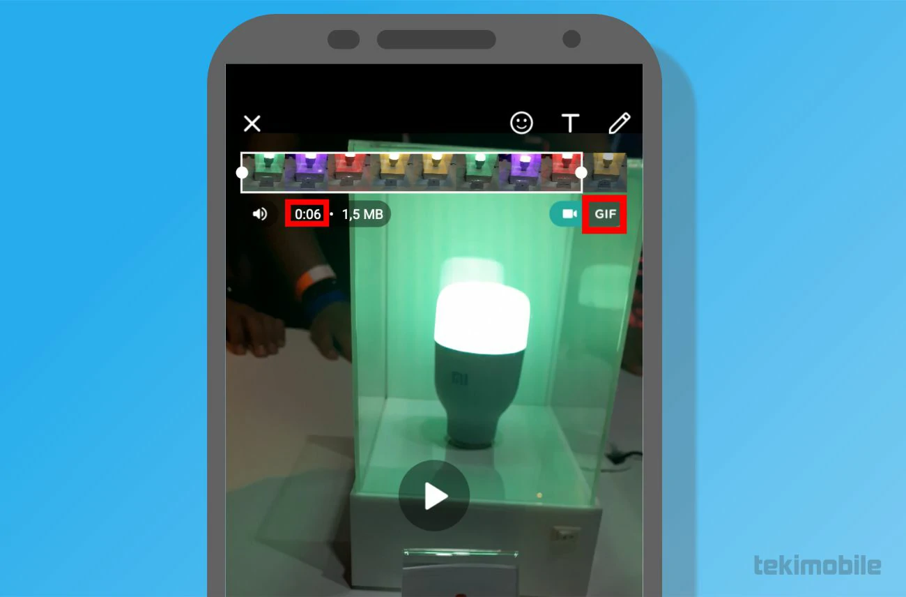 Toque sobre o GIF - Como fazer GIF